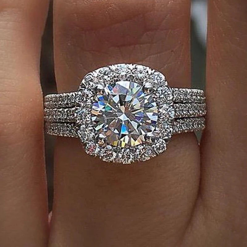Trendy Women Rings with Brilliant Cubic Zirconia