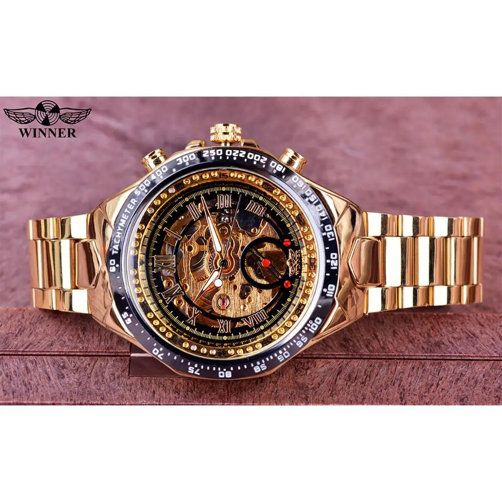 Mechanical Sport Design Bezel Fashion Watch Mens Watches Top Brand Luxury