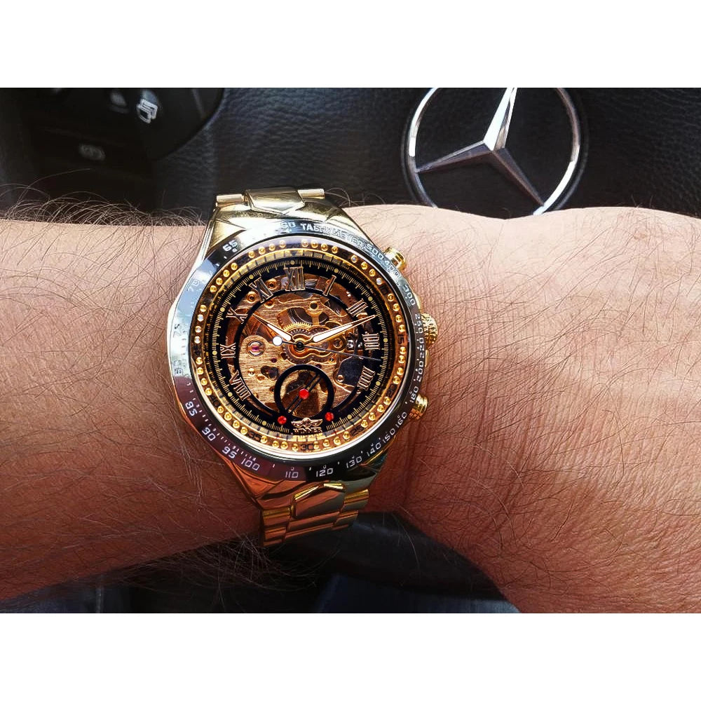 Mechanical Sport Design Bezel Fashion Watch Mens Watches Top Brand Luxury