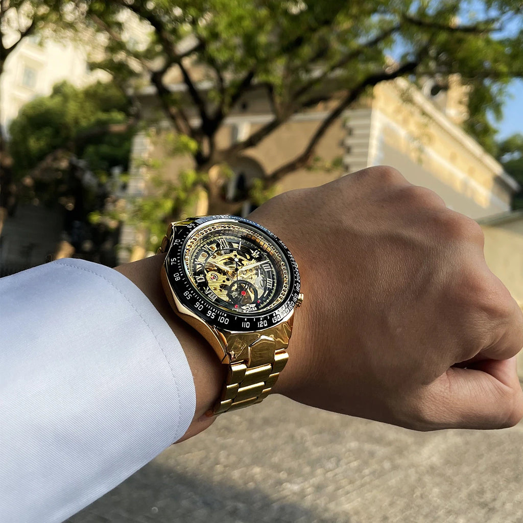 Mechanical Sport Design Bezel Fashion Watch Mens Watches Top Brand Luxury