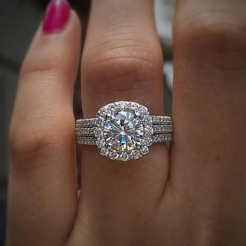 Trendy Women Rings with Brilliant Cubic Zirconia