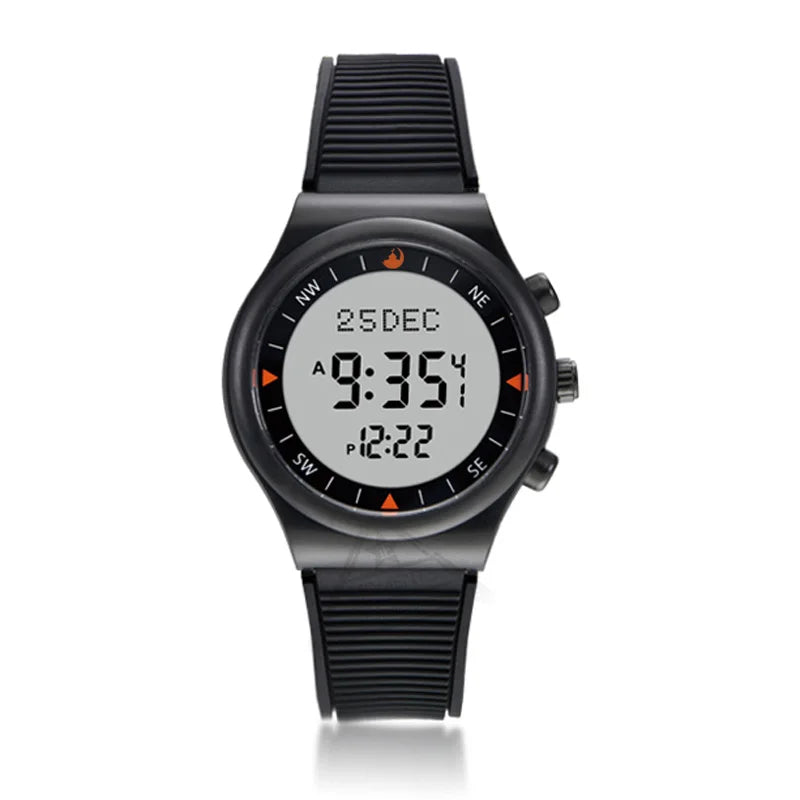 Muslim Azan Watch for Prayer with Qibla Compass Adhan Alarm Hijri Islamic Al Harameen Fajr Time Wristwatch Multi Languages