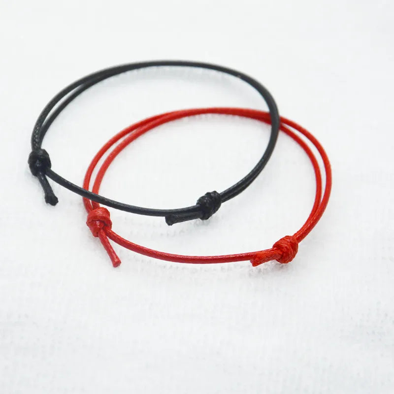 Bracelet Set For Women Men Black Red Simple Rope Bracelet