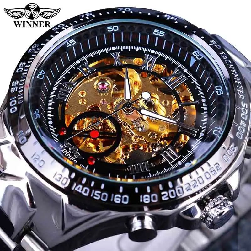 Mechanical Sport Design Bezel Fashion Watch Mens Watches Top Brand Luxury