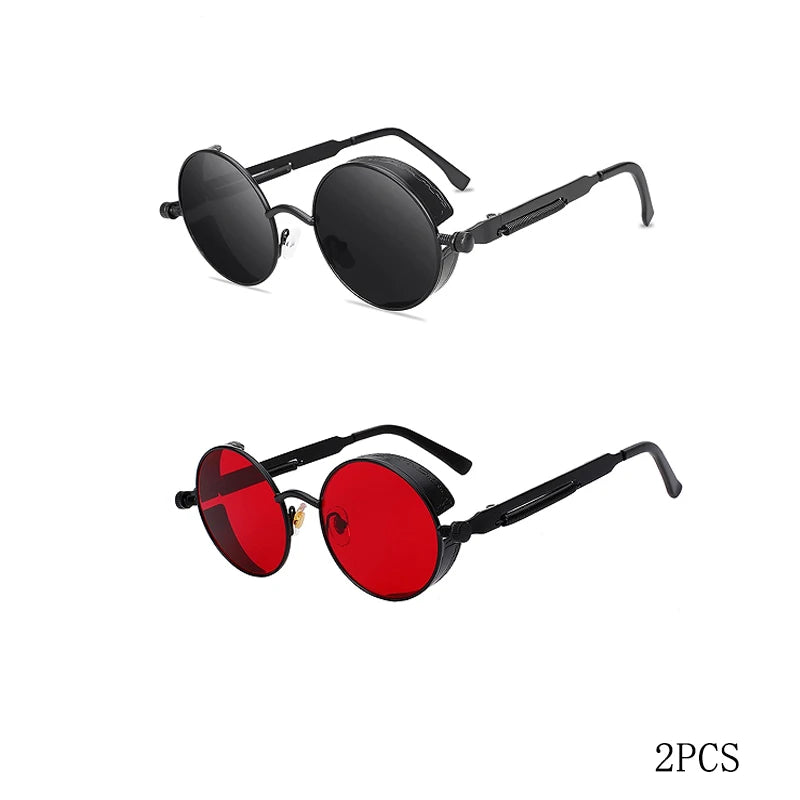Classic  Sunglasses Men Women Brand Designer Vintage Round Metal Frame Sun Glasses High Quality UV400
