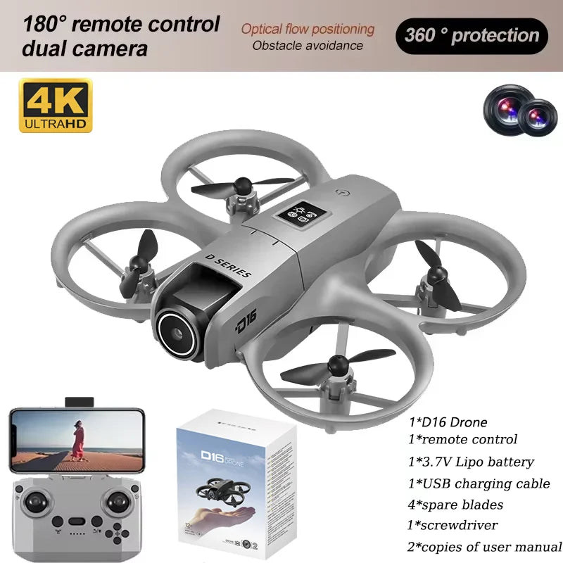 Drone With GPS Mini Optical Flow Obstacles Avoidance 8K Dual Camera 180°