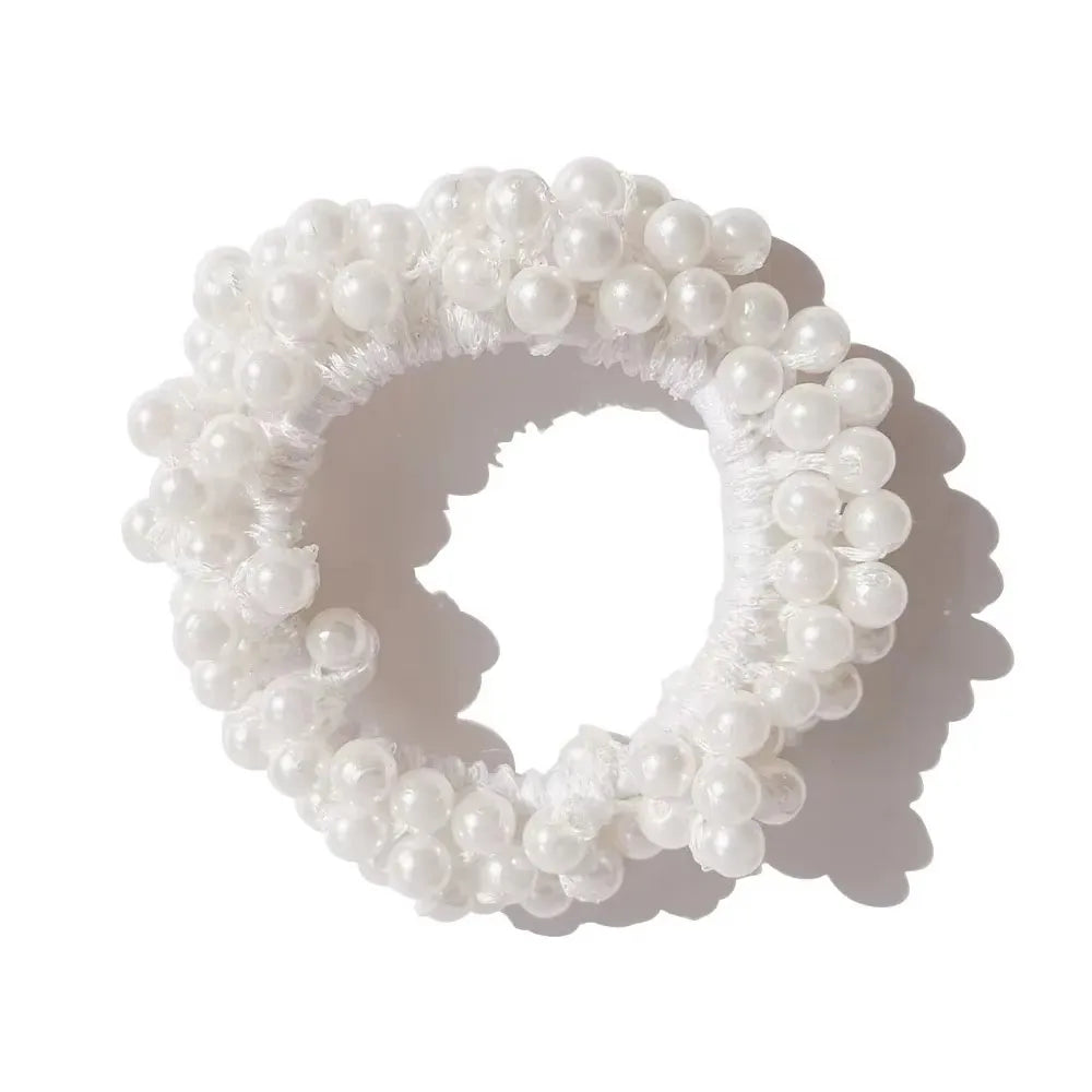 Elegant Lady Rubber Band Rope Pearl Hair