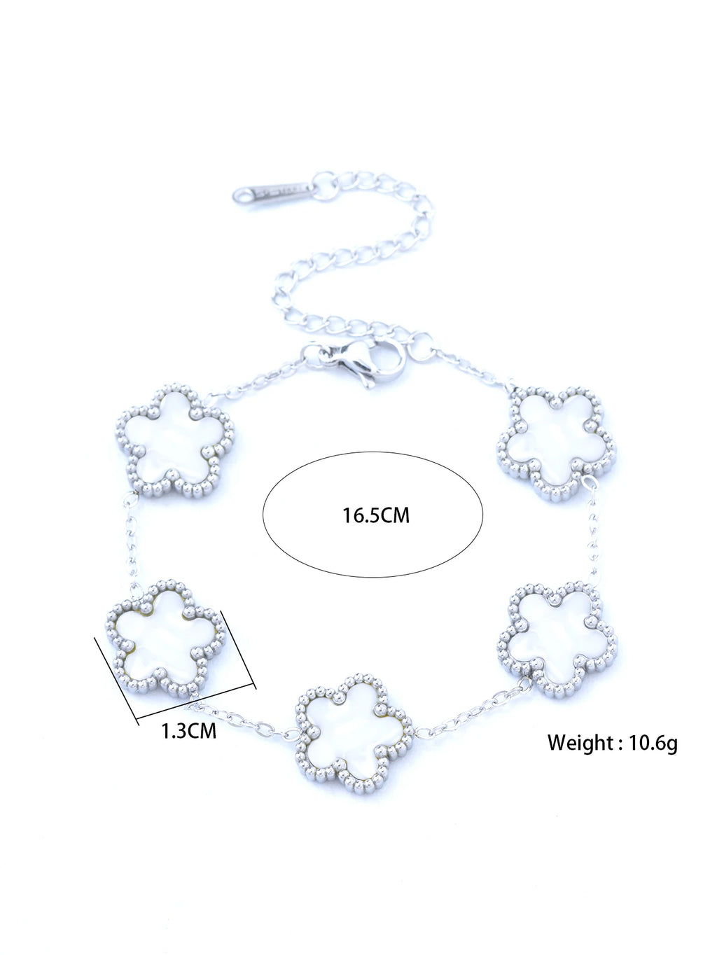 1 Piece Light Luxury Lucky Stainless Steel Five Flower Bracelet