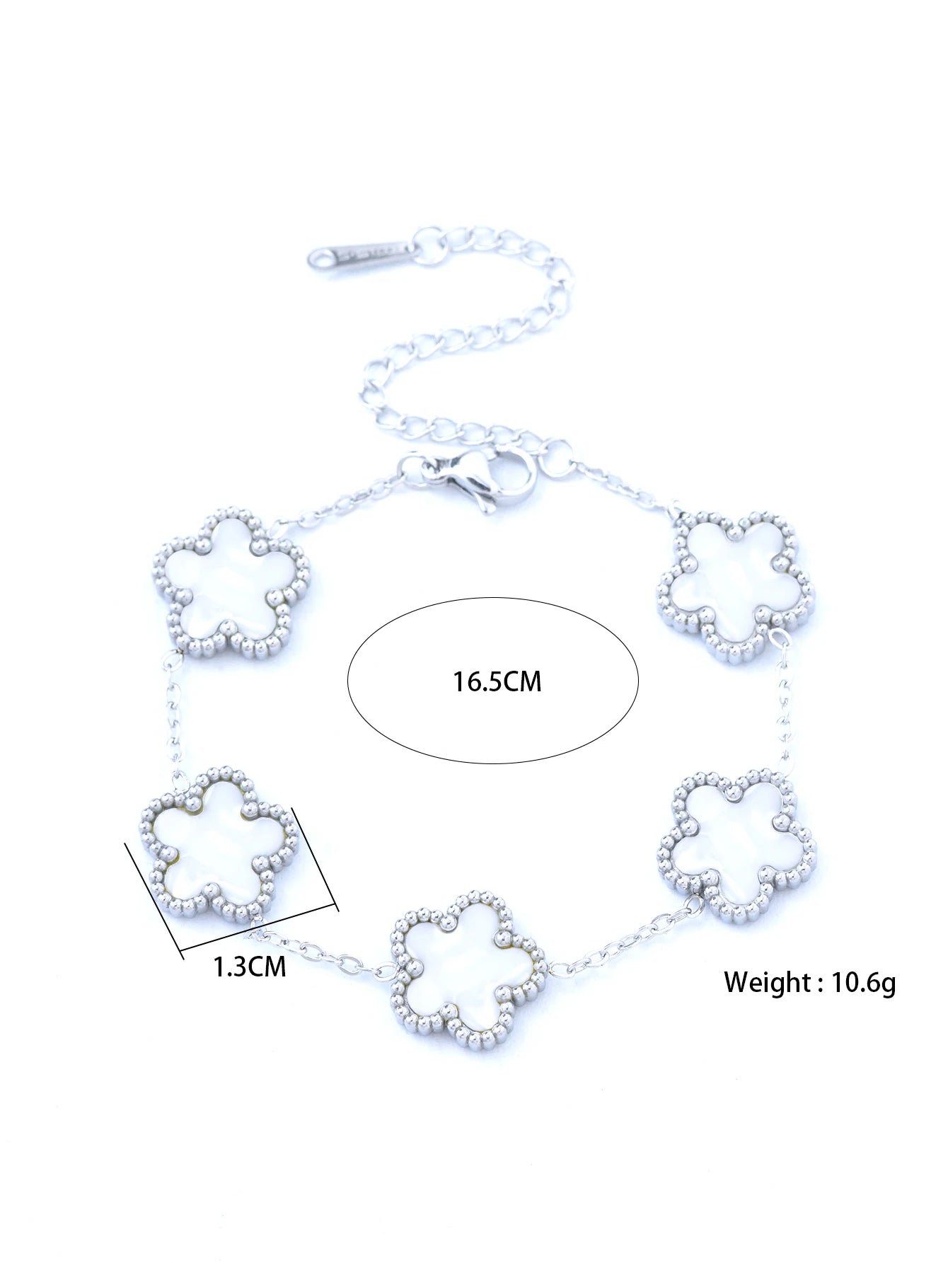 1 Piece Light Luxury Lucky Stainless Steel Five Flower Bracelet