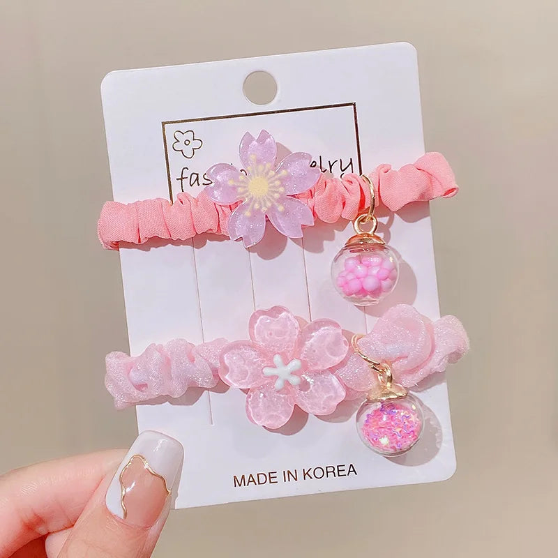 Cute Jelly Color Flower Hair Rope For Kids