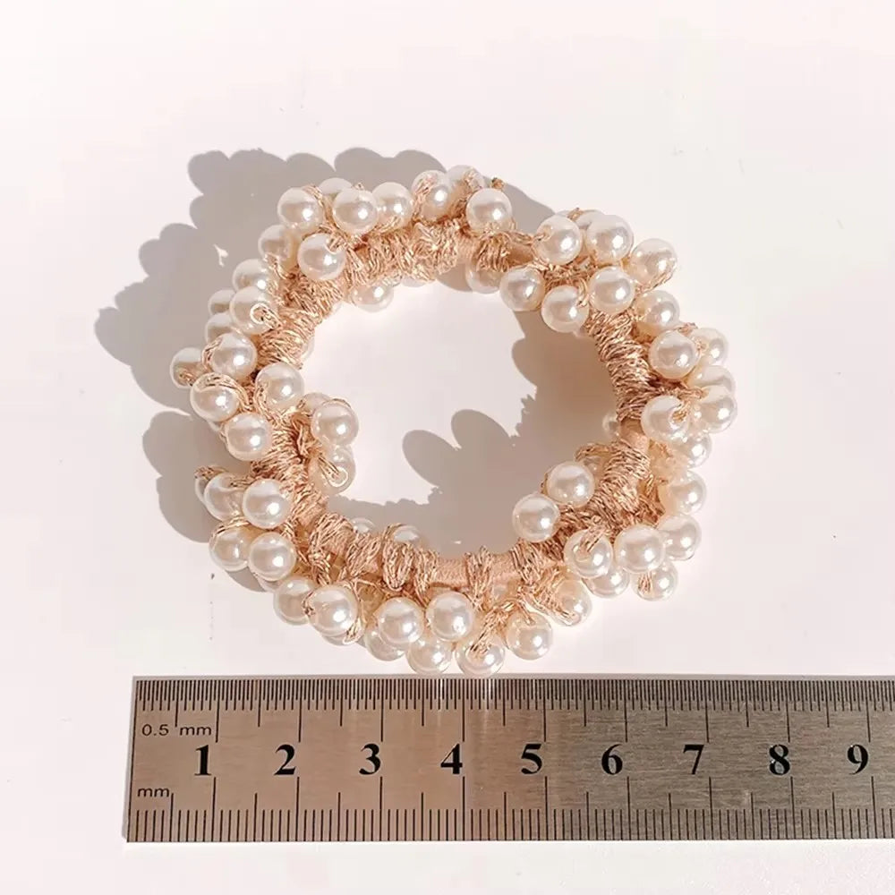 Elegant Lady Rubber Band Rope Pearl Hair