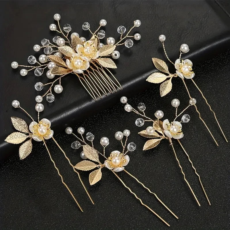 5 Pcs Crystal Luxury Hair Accessories