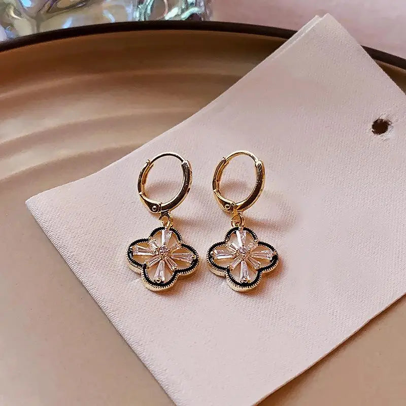 Plated Copper Zircon Four-Leaf Clover
