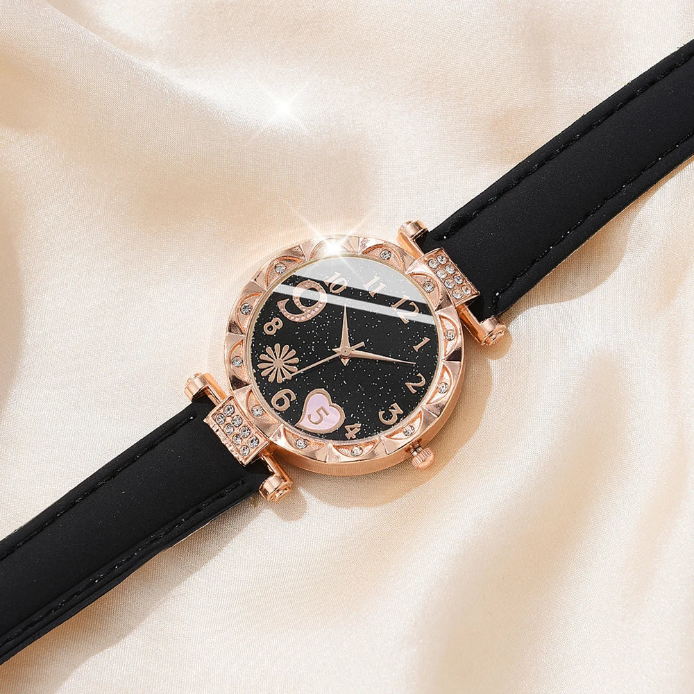 6PCS Set Watch For Women Luxury   Ladies