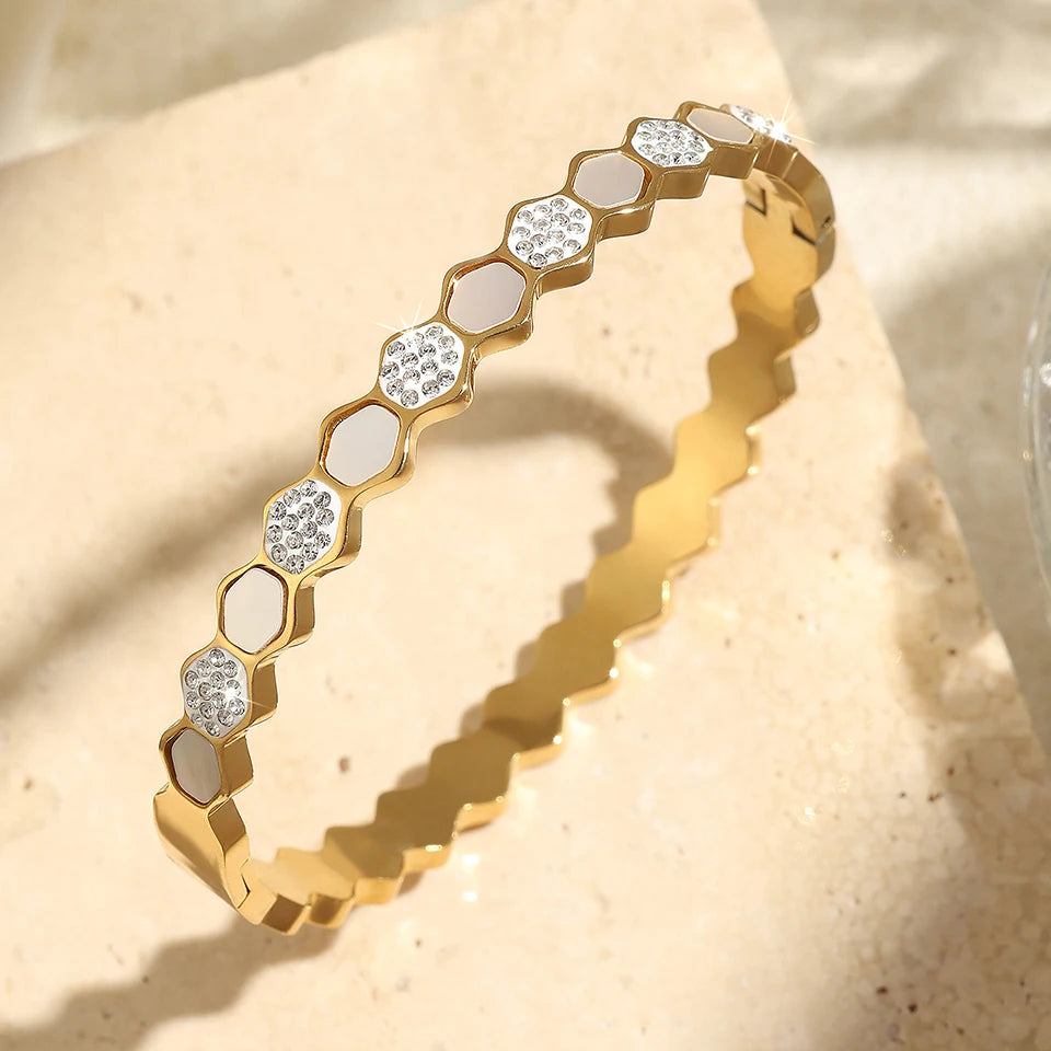 Stainles Steel Open Hexagon Bracelet For Women High-quality