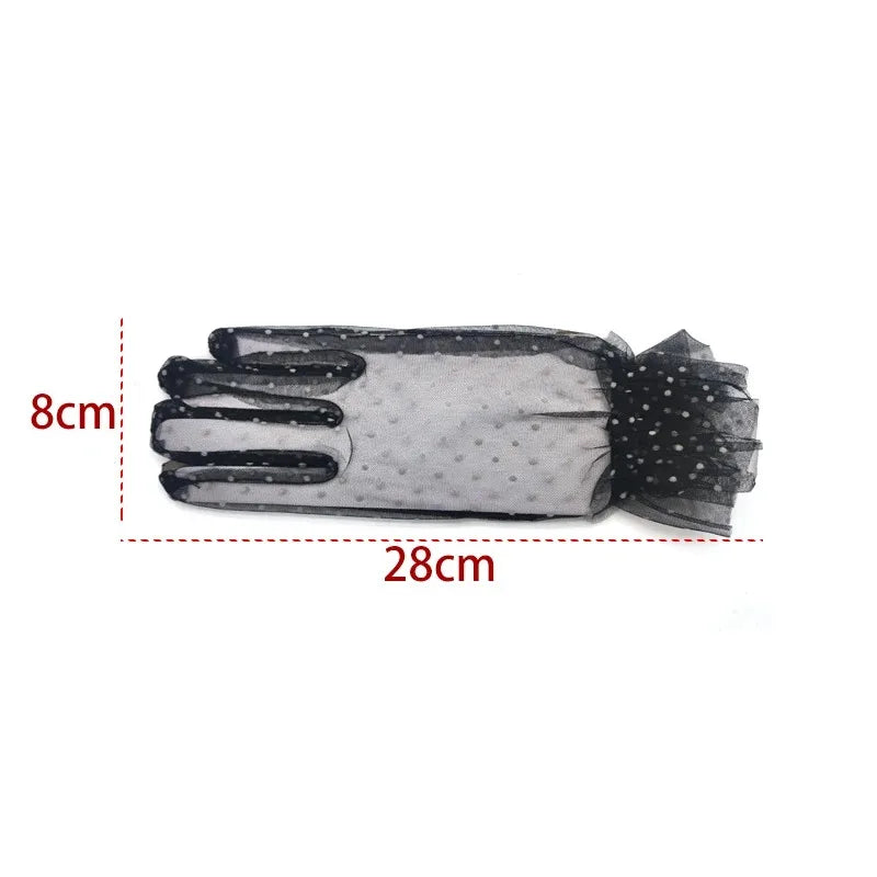1pc Sexy Transparentes Dot Print Black White Mesh Tulle