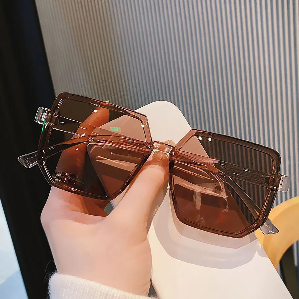 Big Frame Vintage Sunglasses Women Men Brand Square Sun Glasses