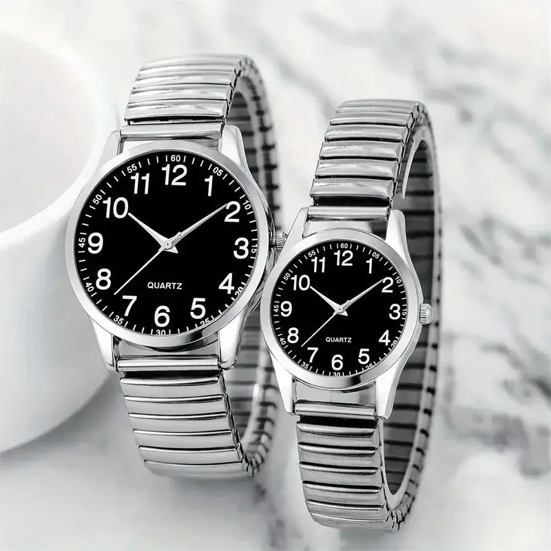 1/2PCS Fashion Couple Watches Simple Arabic