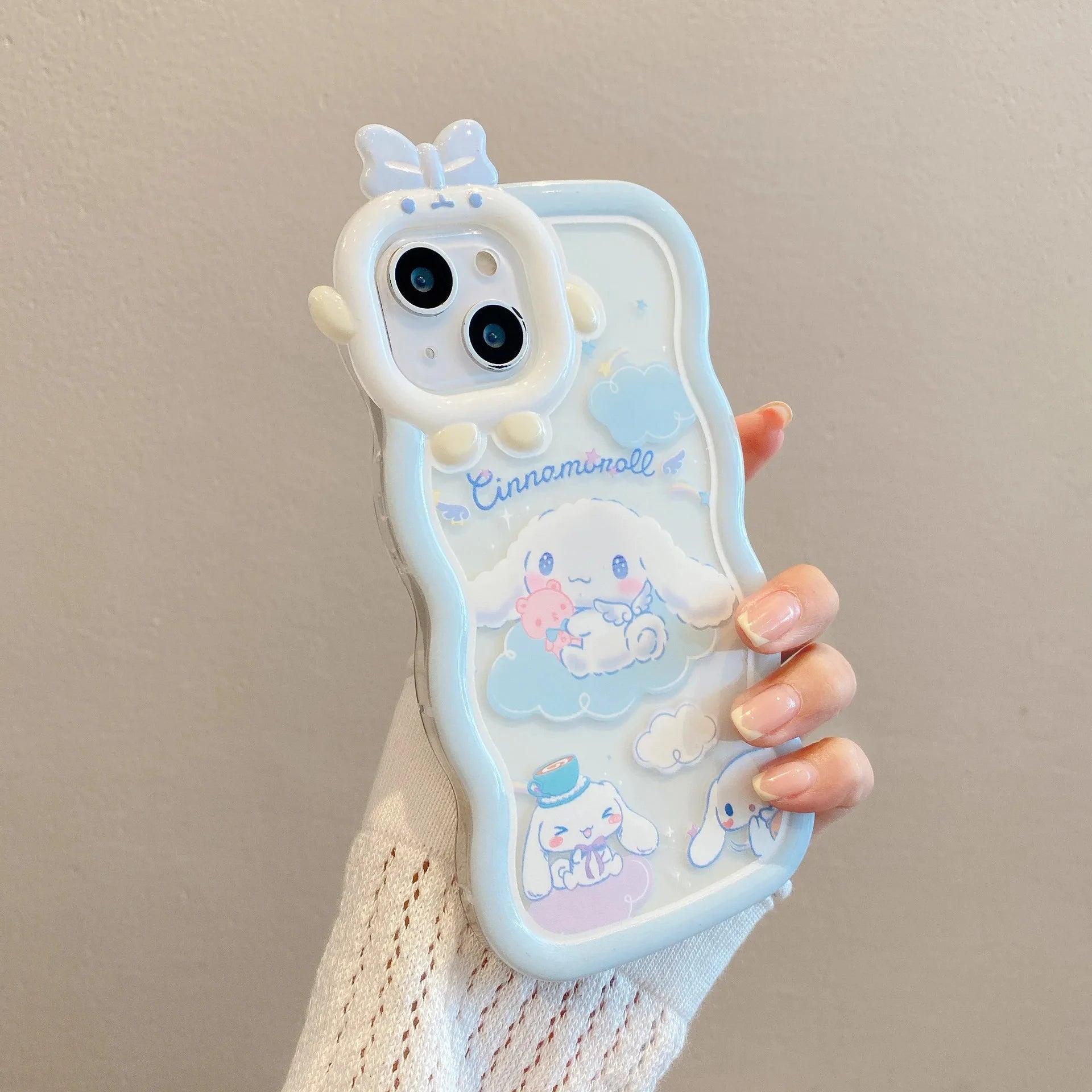 Kawaii Sanrio Cinnamoroll Phone Case For iPhone 16 15 14 13 12 Shell 11 Pro Max XR XS MAX X 7 8 Back Cover Y2k Girl Gift Coque