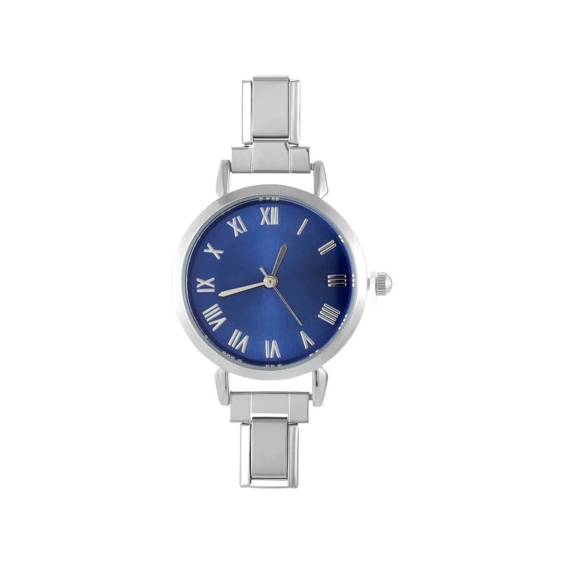 Men Women's Stainless Steel Round Simple Watch