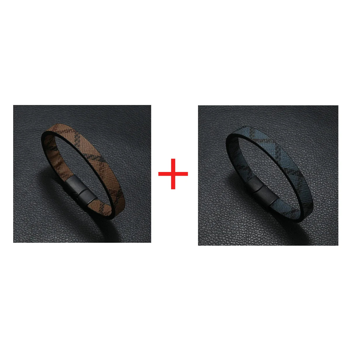 Trendy Leather Bracelets Men Stainless Steel Multilayer