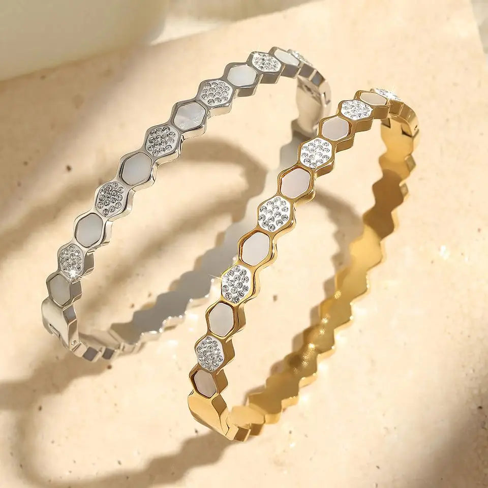Stainles Steel Open Hexagon Bracelet For Women High-quality