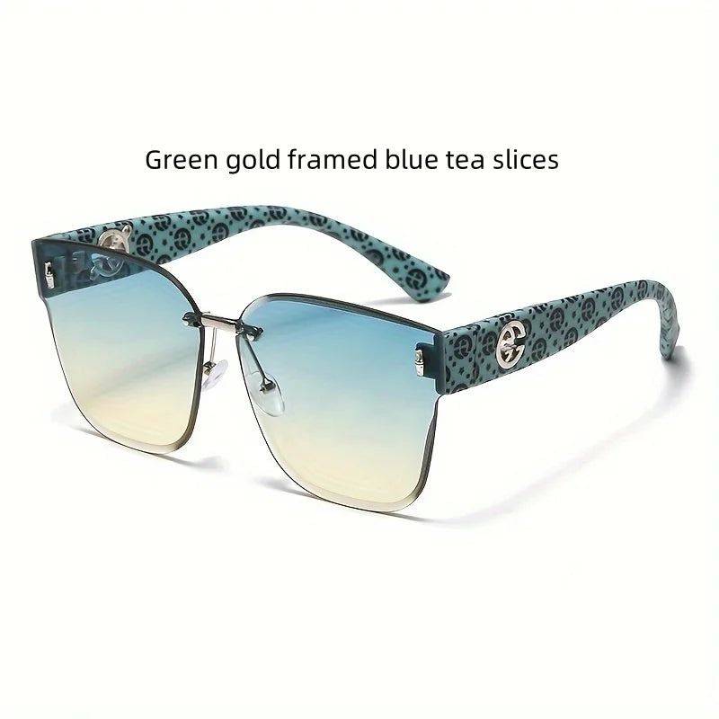 Fashionable new high-end women's sunglasses gradient color large frame UV resistant sunglasses