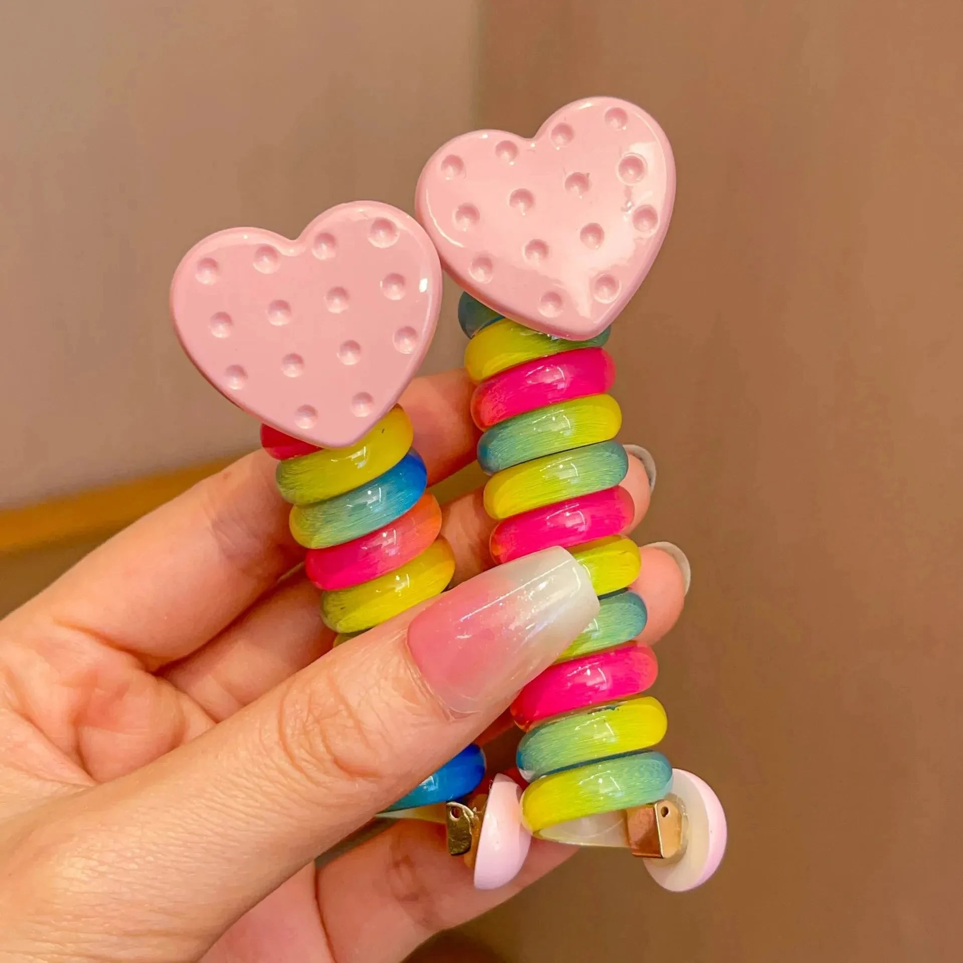 2Pcs Girls Elastic Rubber Bands Children Telephone Wire Hair