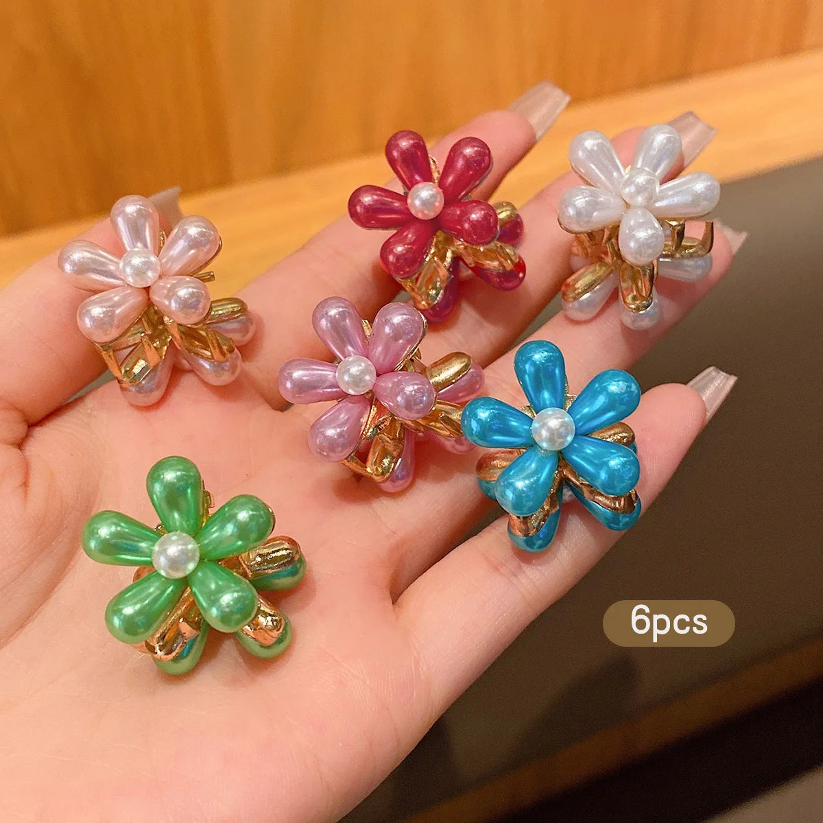 10 alloy rhinestone hair clips, fashionable small grab hair accessories