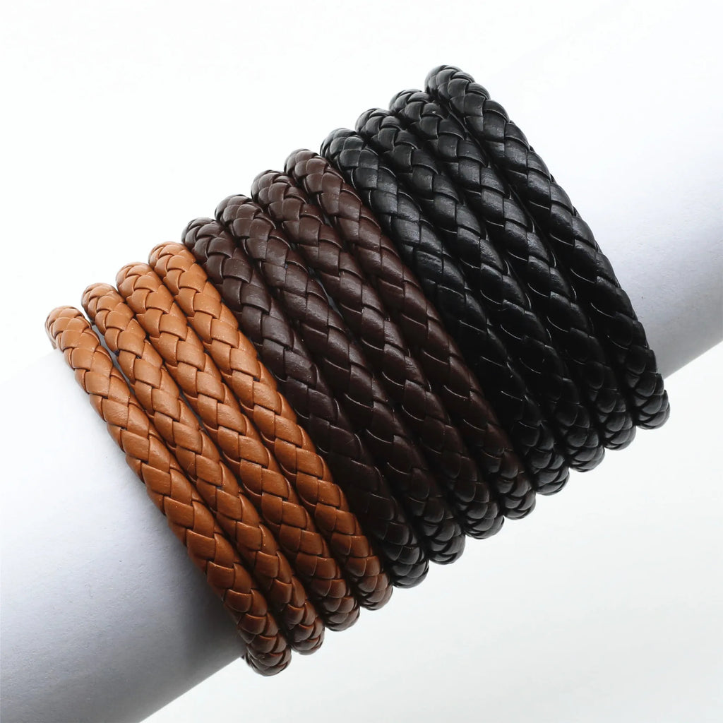 Brown  Braided Men Bracelets For Women Wristbands Bangle Male