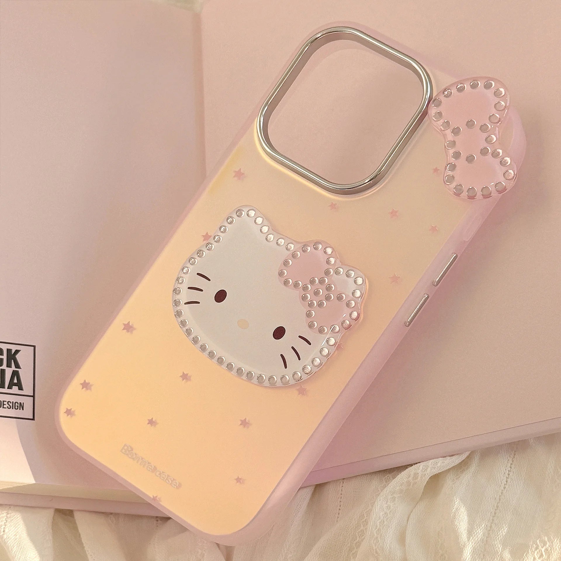 3D Cartoon Hello Kitty Bowknot Laser Phone Case