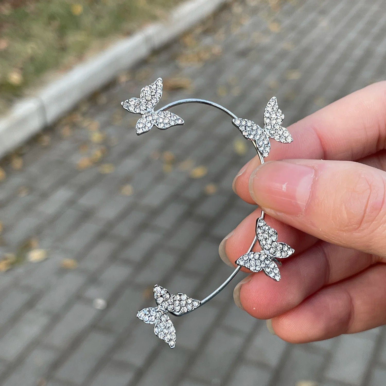 Style Butterfly Ear Clips Without Piercing For Women Sparkling Zircon Ear