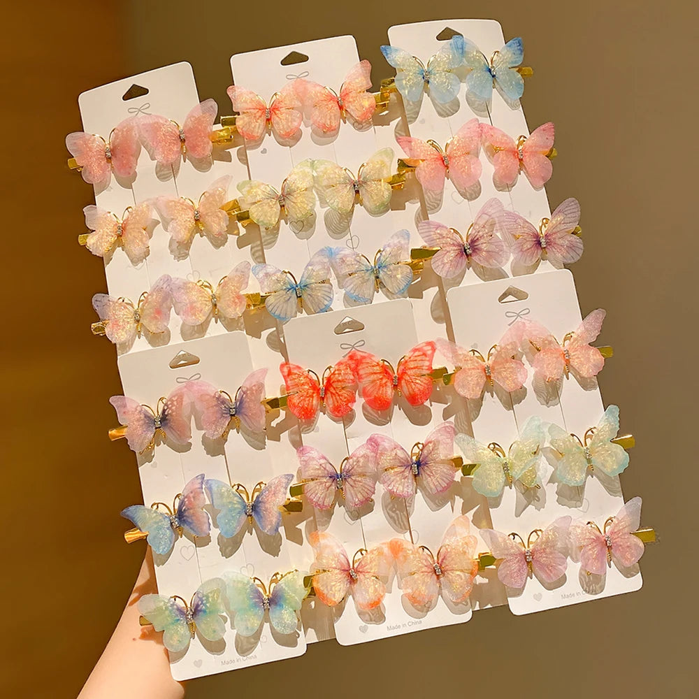 6/12/24/36 pieces of sweet girl butterfly hairpins