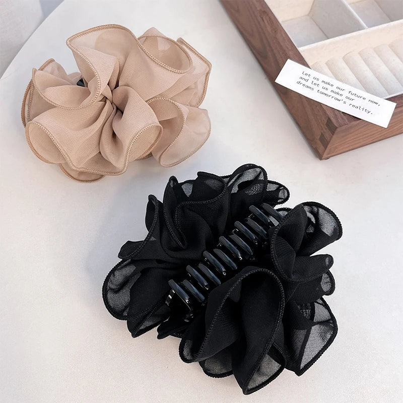 New Large Chiffon Claw Clip Hair
