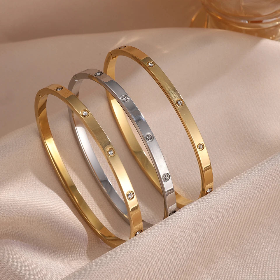 Sliver Gold Color Stainless Steel Bangle