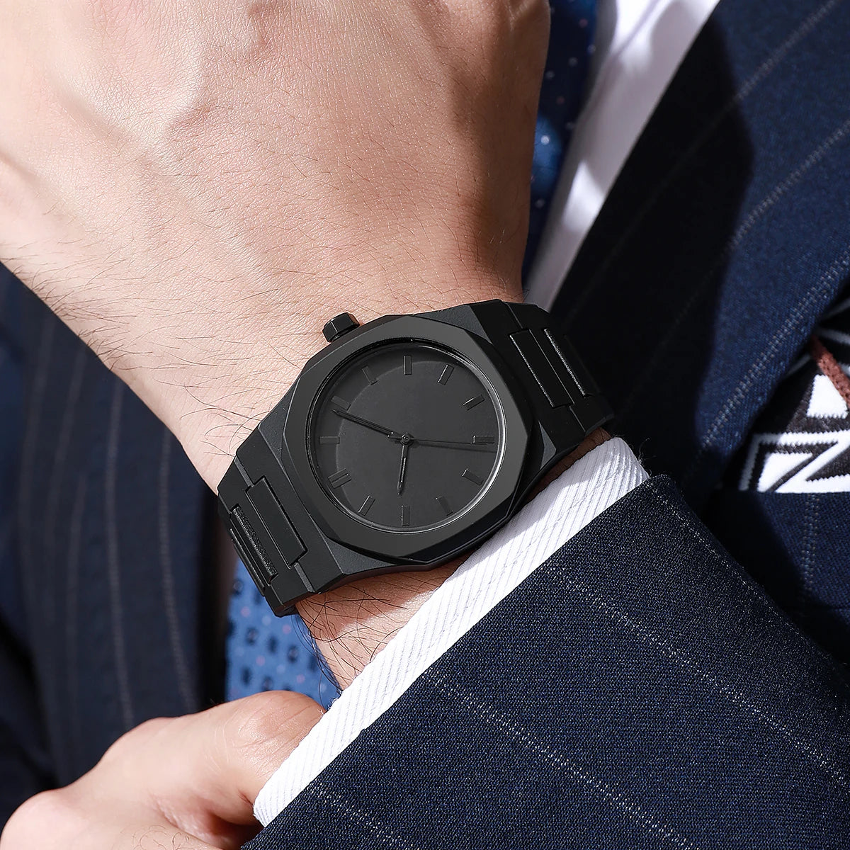 Men Creative Watch Fashion Silicone Black Business Style