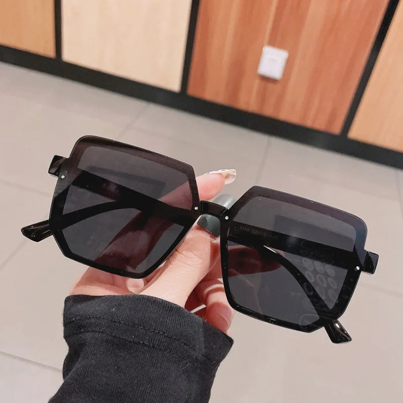 Big Frame Vintage Sunglasses Women Men Brand Square Sun Glasses