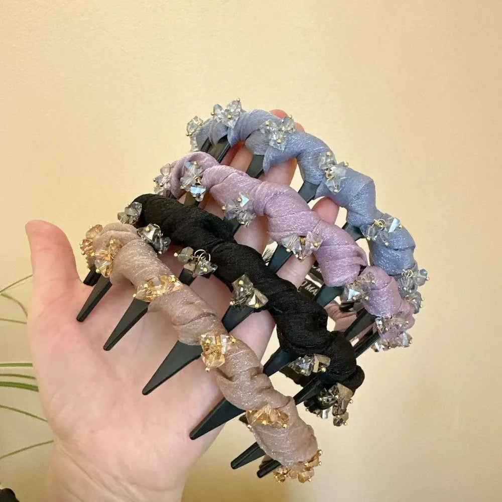 1pc High-end Shiny Crystal Headband With Imitation Crystal High