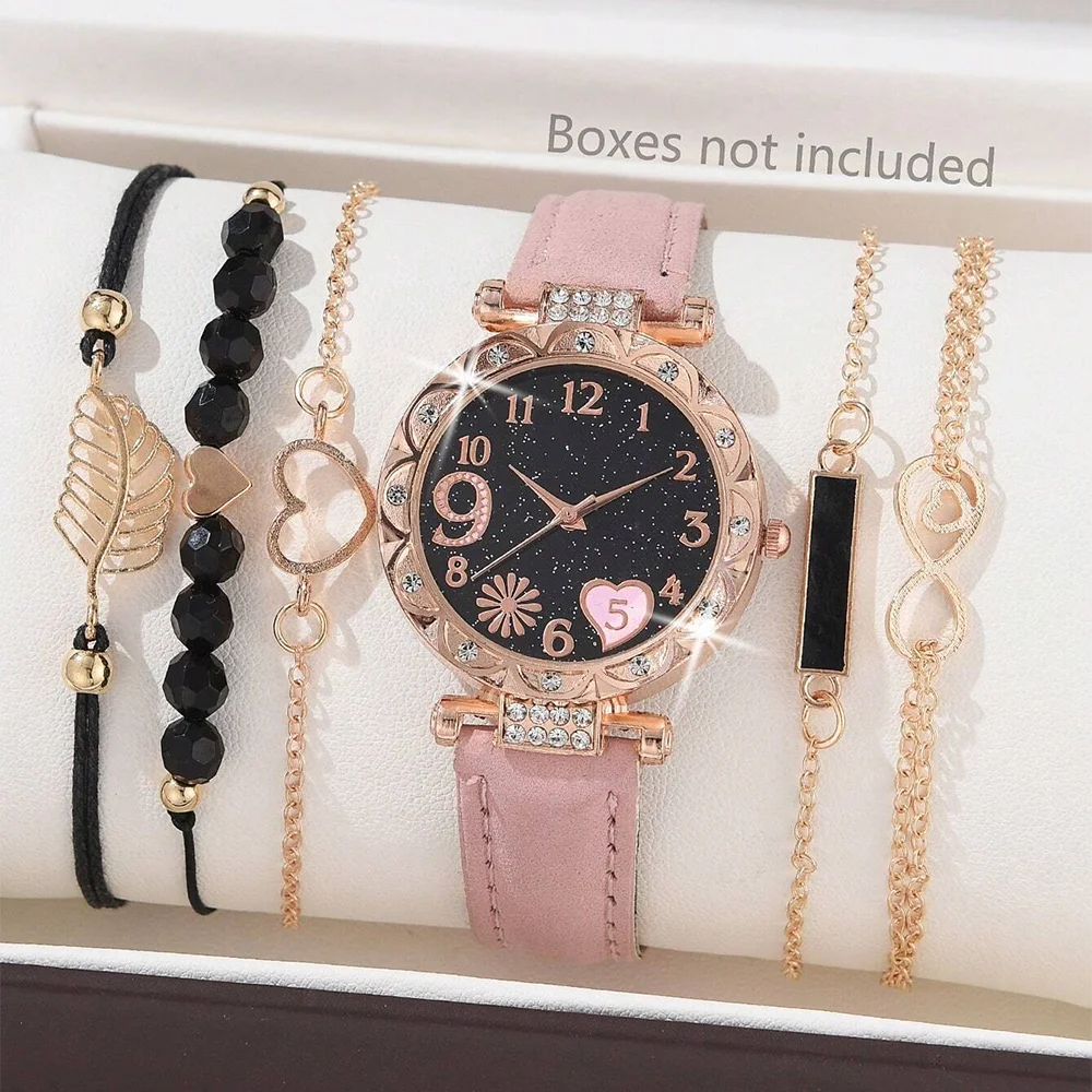 6PCS Set Watch For Women Luxury   Ladies