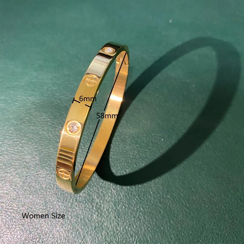 New Design Gold Color Zircon And Cross Nut Nail Bracelet & Bangleg