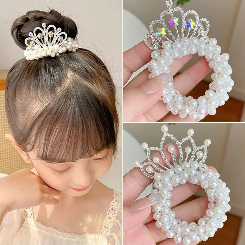 2PC Fashion Pearl Crown Princess Hair Bands