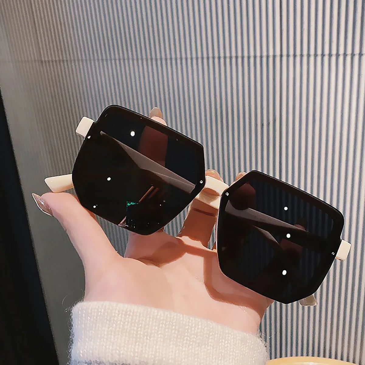Big Frame Vintage Sunglasses Women Men Brand Square Sun Glasses