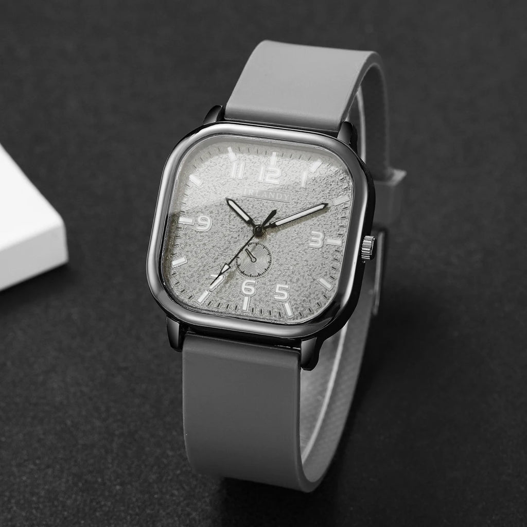 Fashion Square Women's Watch Casual Silicone Strap Quartz