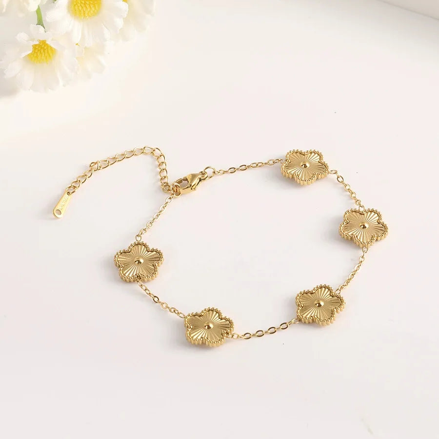 Fashion Flower Stainless Steel Bracelets For Women