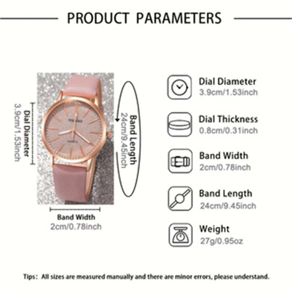 2PCS/Set Women's Watch Shiny Fashion