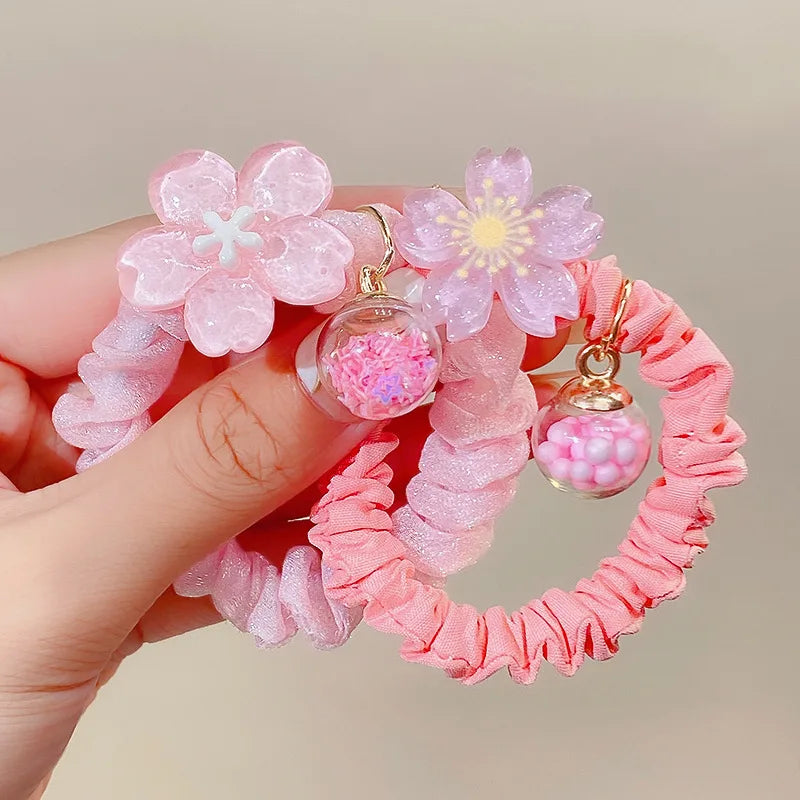 Cute Jelly Color Flower Hair Rope For Kids