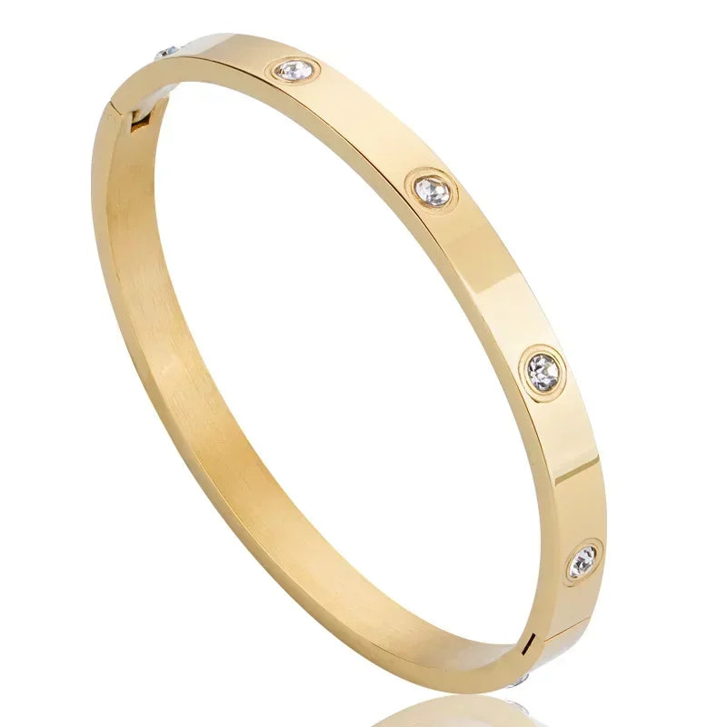 Stainless Steel Cubic Zirconia Bracelet for Women Men