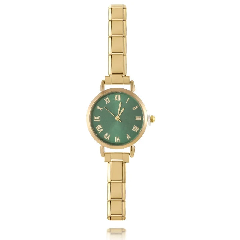 Men Women's Stainless Steel Round Simple Watch