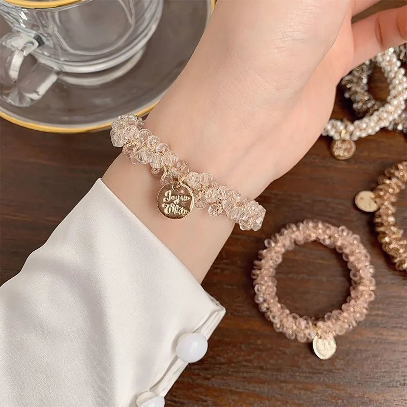 3pcs/set Crystal Pearl Beads Elastic Bands