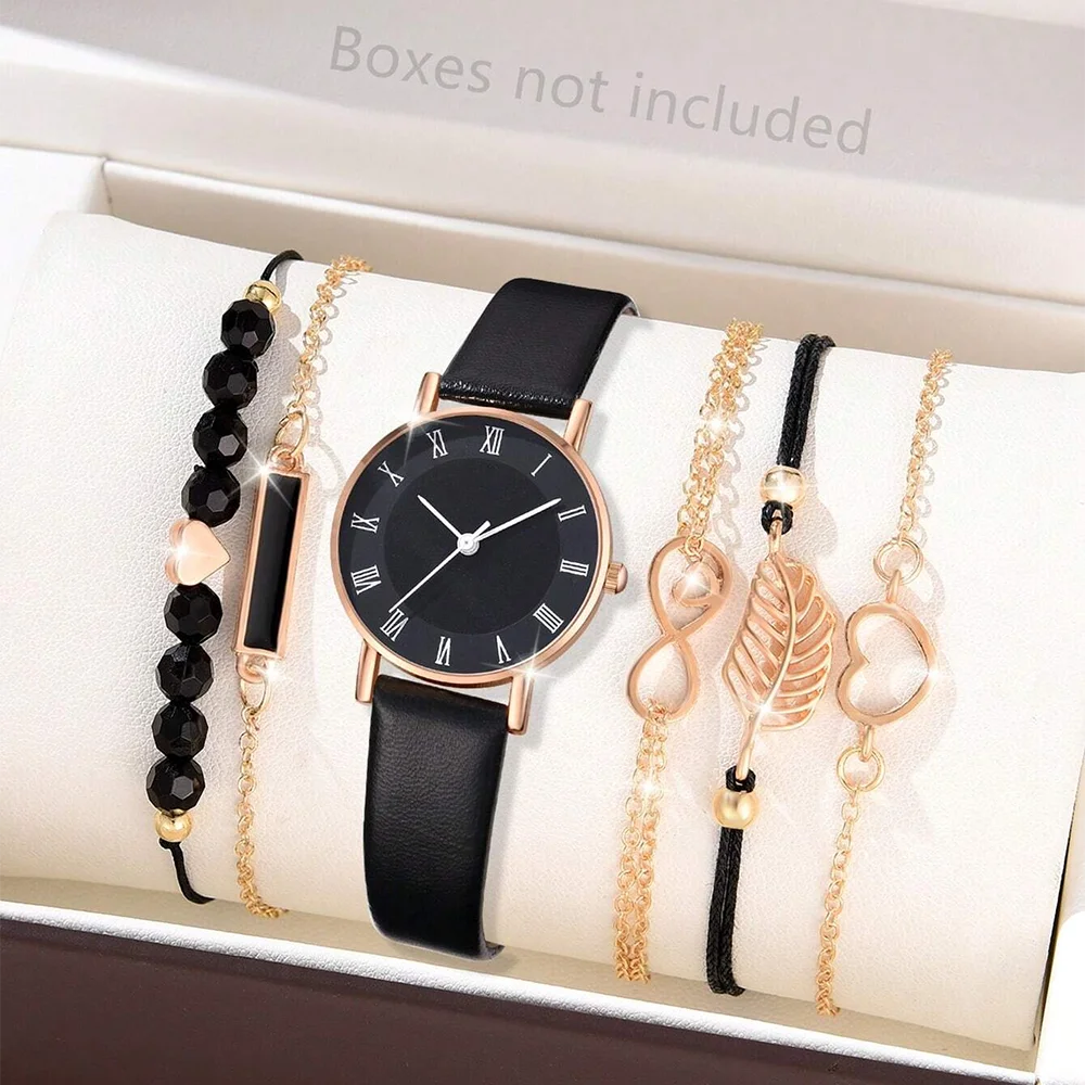 6PCS Set Watch For Women Luxury   Ladies
